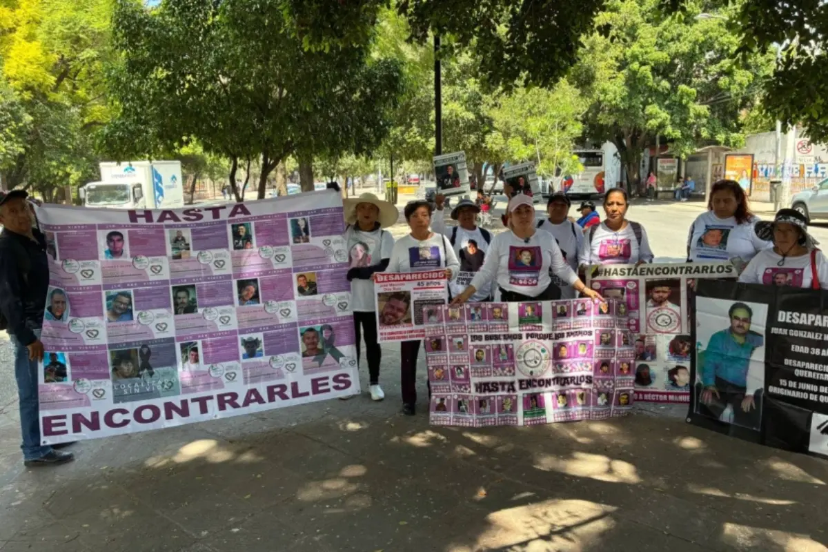 La actividad también sirvió para visibilizar el caso de tres jóvenes queretanos que desaparecieron en Tamaulipas tras aceptar una supuesta oferta de trabajo. Foto: Facebook Colectivo de Busqueda