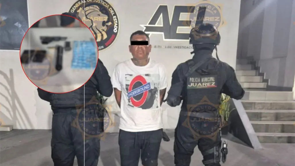 Operativo en Juárez asegura a presunto delincuente con arma y droga