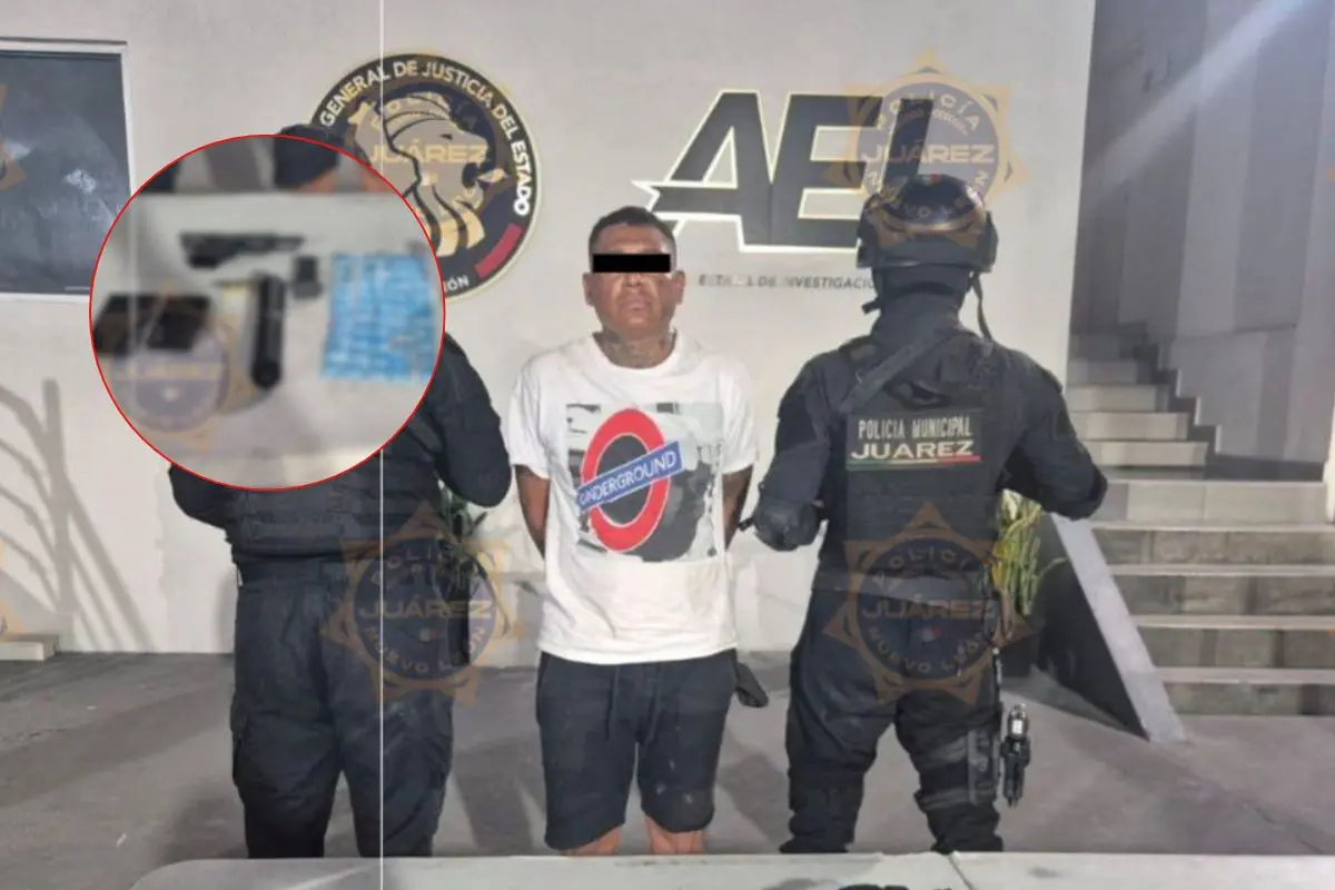 El detenido fue identificado como Julio César “N” Foto: Policía de Juárez