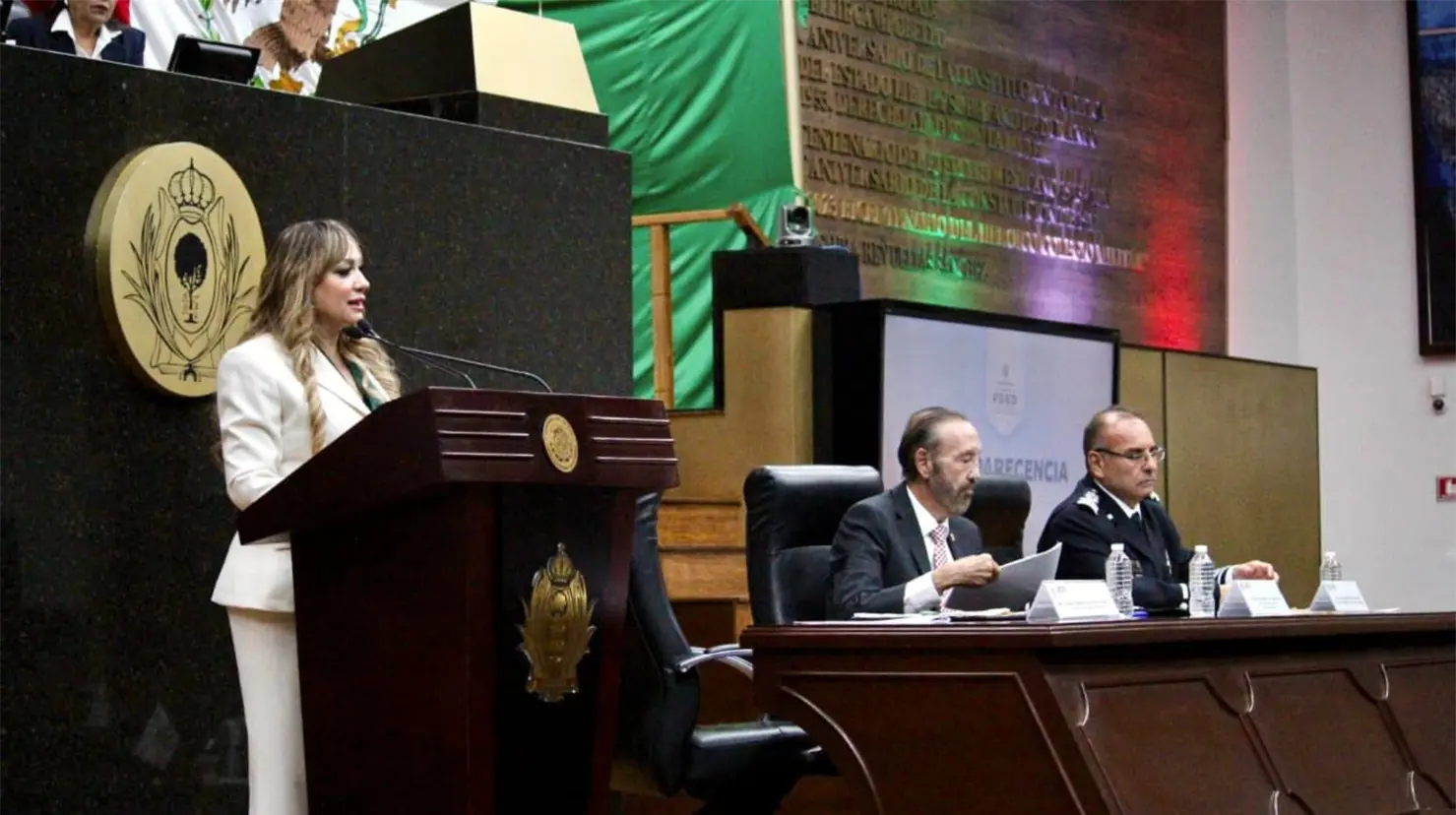 Sonia Yadira de la Garza Fragoso, fiscal de Durango, informó sobre el delito de feminicidio en la entidad. Foto: FGED.