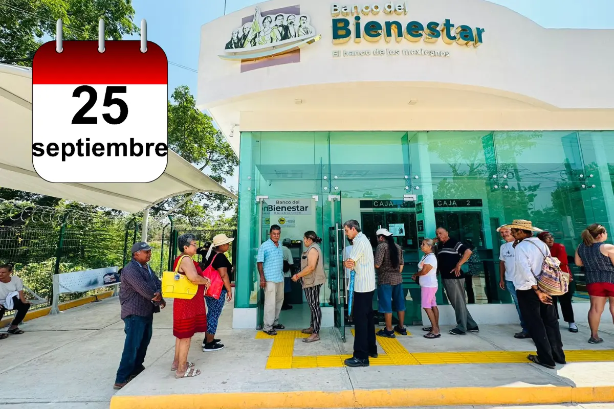 Pensión Bienestar 2025 ¿qué adultos mayores cobran hoy, jueves 25 de septiembre?.  Foto: Banco del Bienestar | calendario.website | Canva