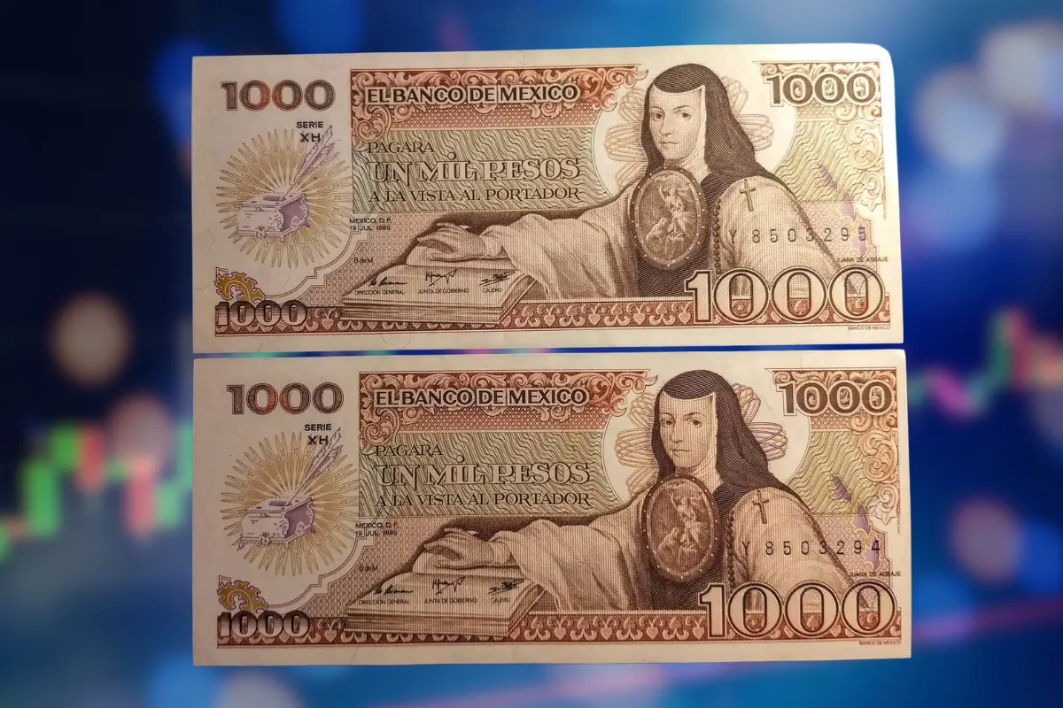 Con 40 años de historia, este billete de Sor Juana Inés de la Cruz despierta el interés de coleccionistas y amantes de lo antiguo. Foto: Canva