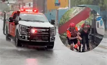 Protección Civil rescata a persona atrapada en corriente del arroyo Santa Anna en Juárez