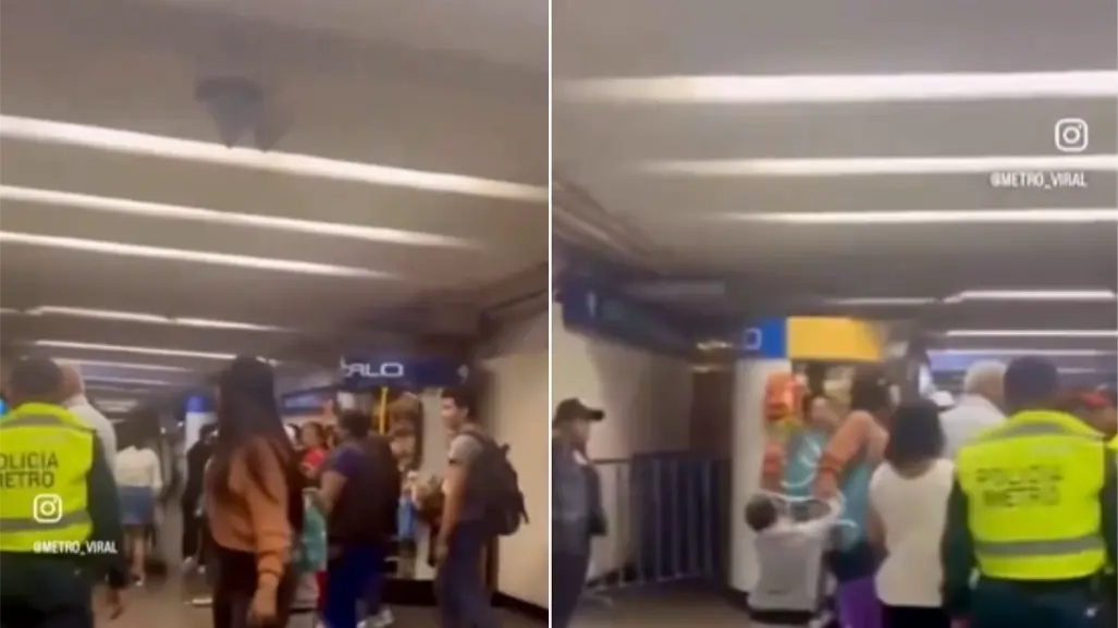 VIDEO | Mujer pierde el control y agrede a policías del Metro CDMX porque había mucha gente