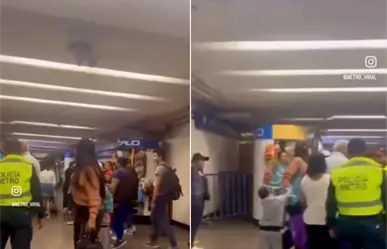 VIDEO | Mujer pierde el control y agrede a policías del Metro CDMX porque había mucha gente