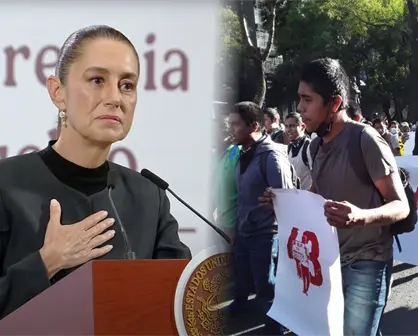 Claudia Sheinbaum se dice comprometida con justicia y rechaza provocaciones violentas a 11 años de Ayotzinapa