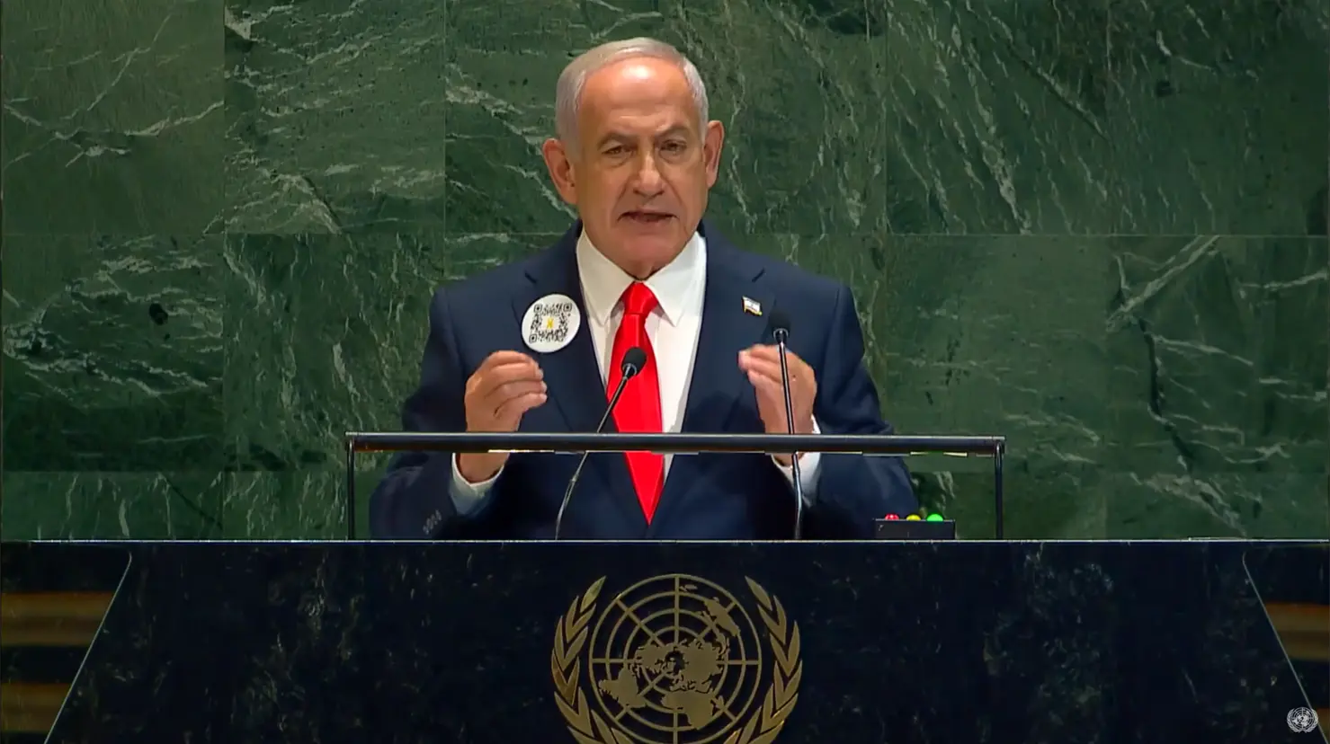 Netanyahu ante la ONU: Sería una locura reconocer un Estado palestino. Foto: YouTube (United Nations)