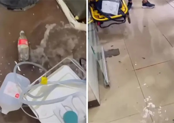 IMSS 5 de febrero en La Paz se inunda tras fuertes lluvias de este jueves