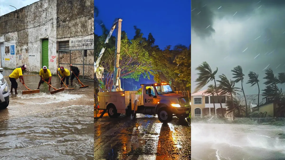 Todavía no se restablece en su totalidad el servicio eléctrico en zonas de la Península de Yucatán Foto: Héctor Guarepo/CFE/Canva