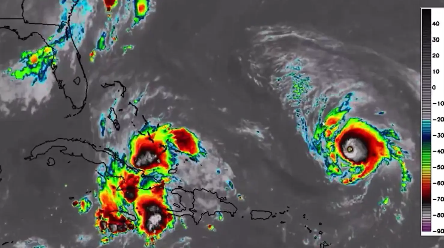 Activan alertas en el sureste de Estados Unidos ante el posible impacto del huracán Imelda. Foto: X (@HuracanInfoCo)