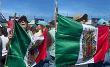 Mujer pide a Claudia Sheinbaum cambiar el águila de la bandera por la Virgen de Guadalupe