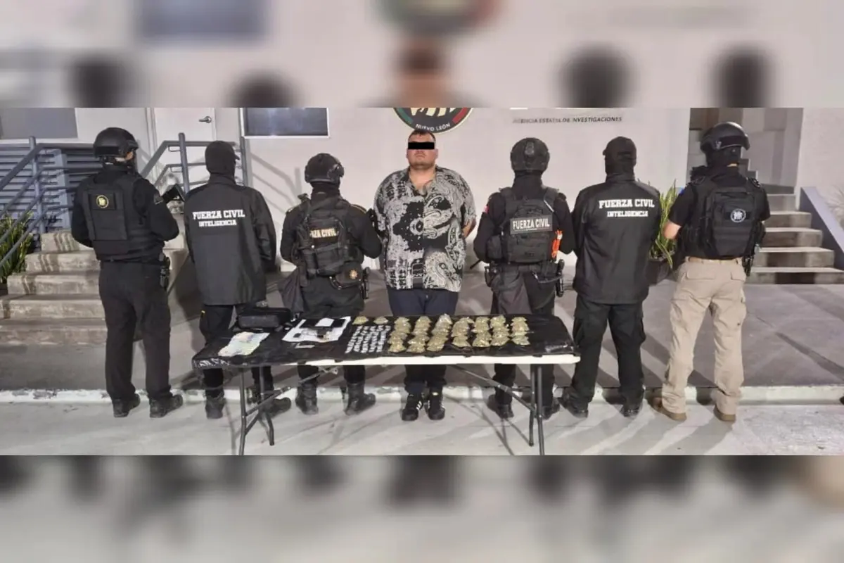 La coordinación entre corporaciones de seguridad en Nuevo León permitió la detención de un hombre. Foto: FC
