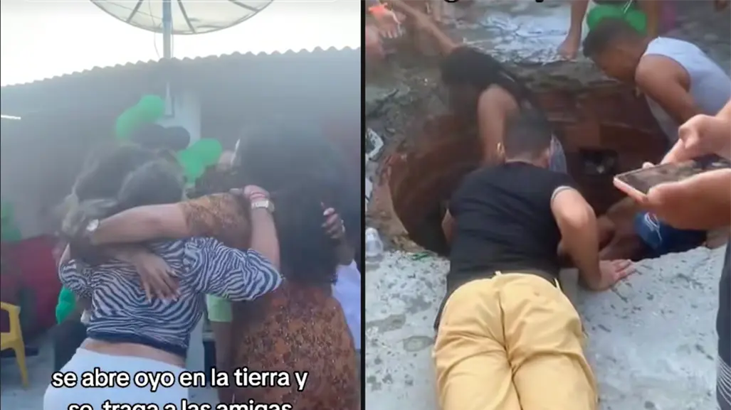 VIDEO | Socavón gigante en patio trasero de casa en CDMX