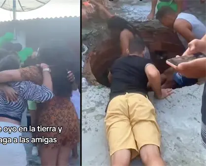 VIDEO | Socavón gigante en patio trasero de casa en CDMX