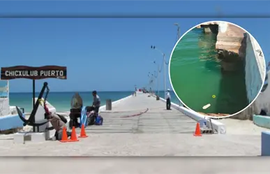 Se desploma muelle de Chicxulub Puerto y deja dos jóvenes heridos