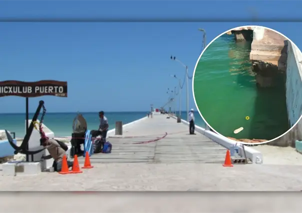 Se desploma muelle de Chicxulub Puerto y deja dos jóvenes heridos