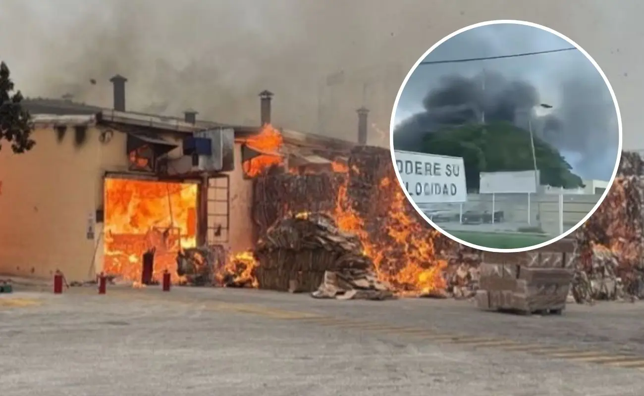 ¿Cómo ocurrió el incendio en la planta de cartón de Mérida? Foto: Cortesía