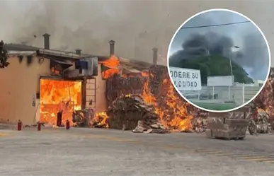 Fuerte incendio en planta de cartón del Periférico de Mérida moviliza a bomberos