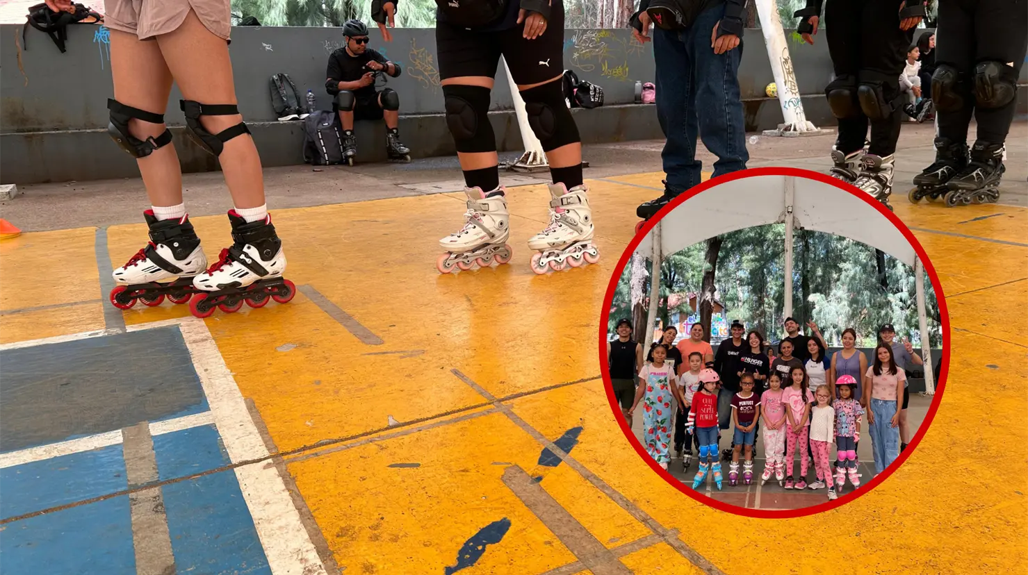 Si quieres aprender a patinar en el Parque Guadiana hay una clase especial en donde puedes aprender. Foto: Irving Reyna.