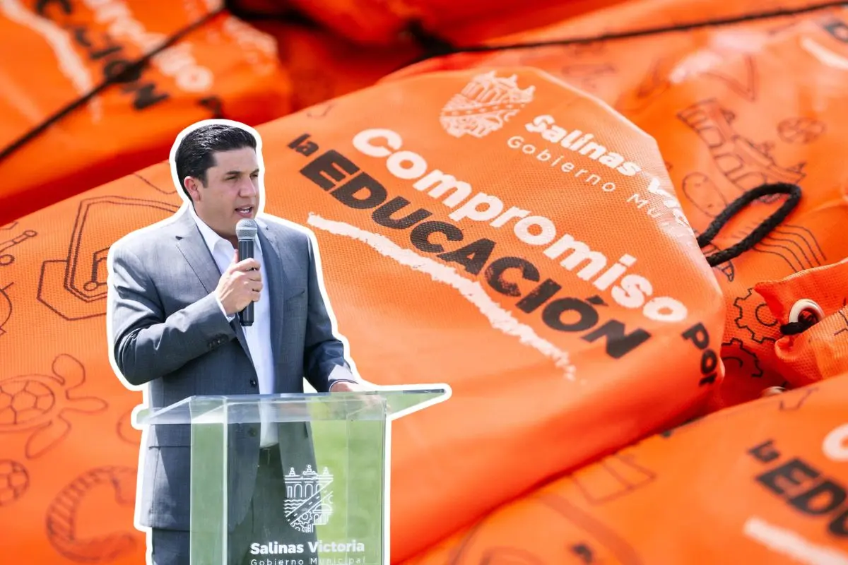 El alcalde de Salinas Victoria, Raúl Cantú, reiteró su compromiso con la educación. Foto: Raúl Cantú