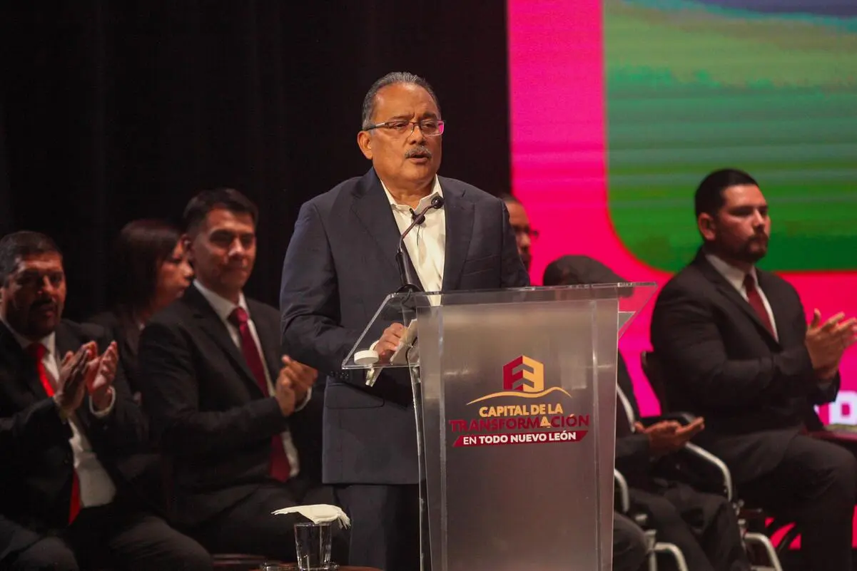 Andrés Mijes, alcalde de Escobedo, explicó que se ha invertido en la construcción de la Paz a través de apoyar a las fuerzas de seguridad. Foto: Erick Reyes.