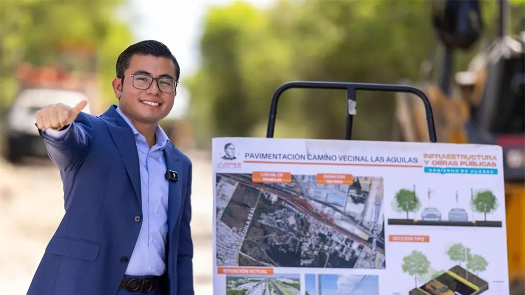 Félix Arratia arranca pavimentación en la avenida Las Águilas en Juárez