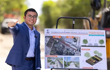 Félix Arratia arranca pavimentación en la avenida Las Águilas en Juárez