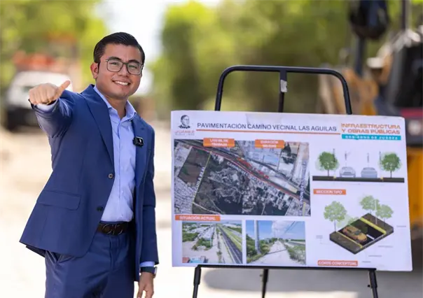 Félix Arratia arranca pavimentación en la avenida Las Águilas en Juárez