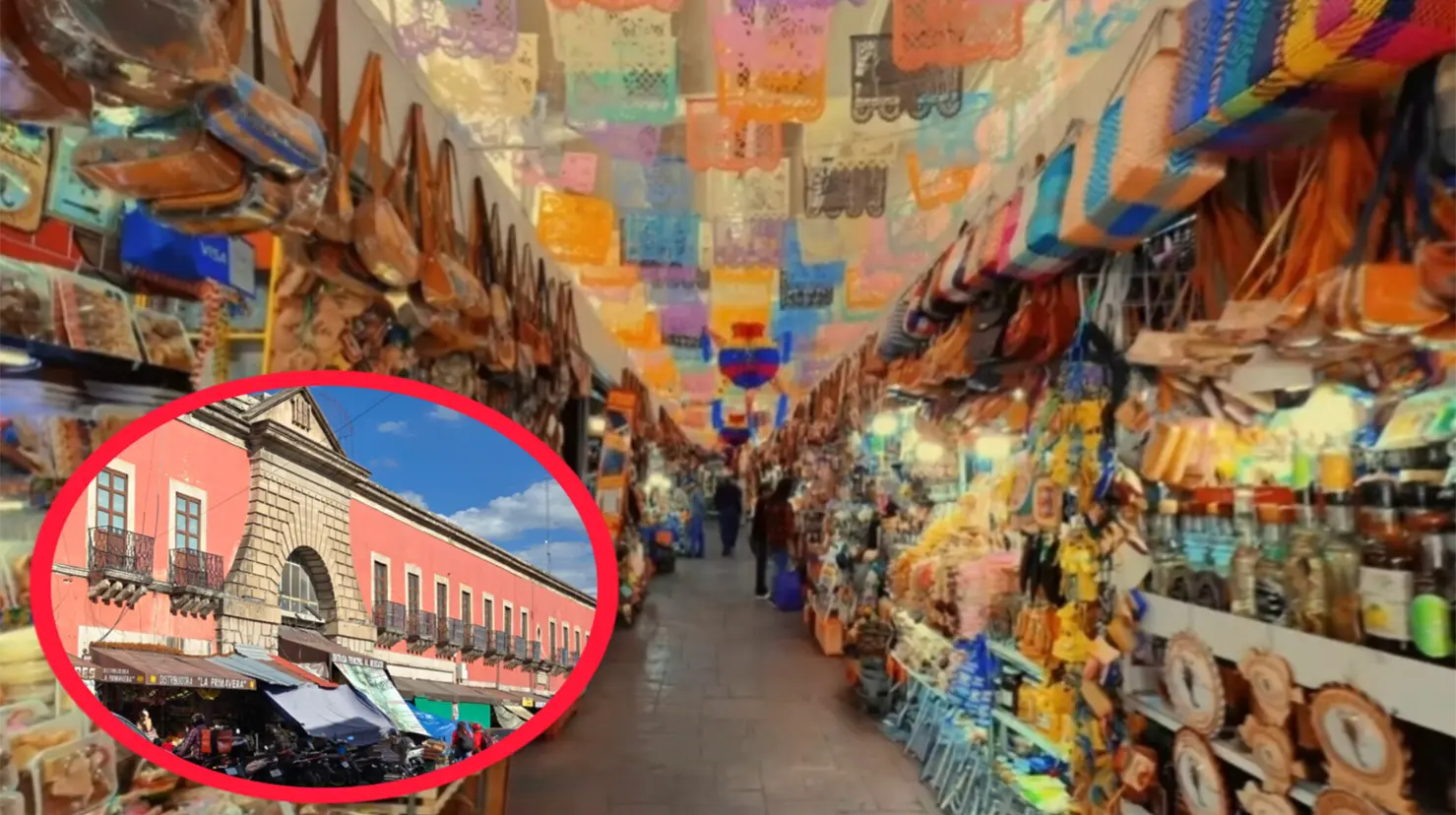 Foto: Gerardo Lares | Conoce cuál es la entrada al Mercado Gómez Palacio que se encuentra llena de souvenirs y artesanías.