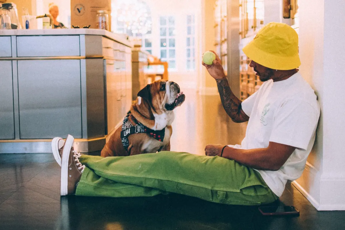 La presencia de Roscoe Hamilton en el paddock fue un símbolo de alegría y complicidad en la Fórmula 1. Foto: X @LewisHamilton