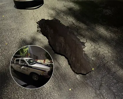 Cae patrulla de la SSC en socavón de Iztapalapa; vecinos acusan negligencia