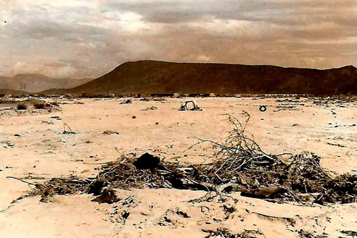 Imagen de los archivos personales de doña Irma de la Peña, donde se muestra el destrozo que dejó el ciclón en 1976. Foto: Cortesía.