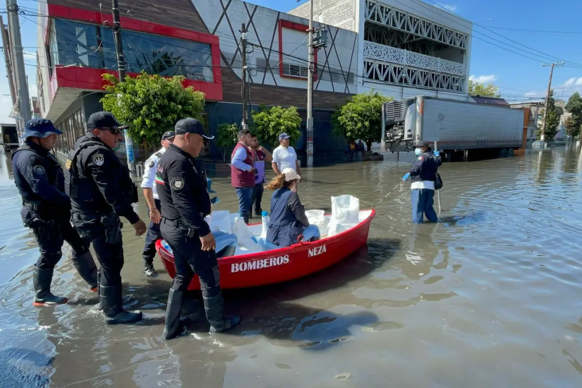 Inundaciones en Nezahualcóyotl.  Foto: Iván Macías