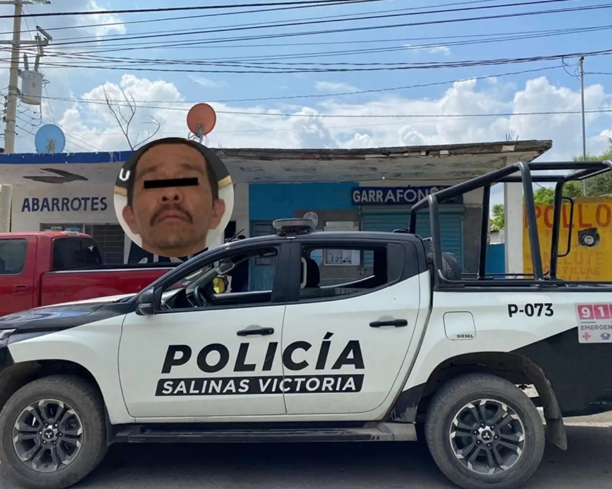 El hombre identificado como Ernesto “N”, alias Neto, de 42 años, fue detenido en la colonia Satélite del Norte. Foto: Secretaria de Seguridad Pública de Salinas Victoria/Canva.