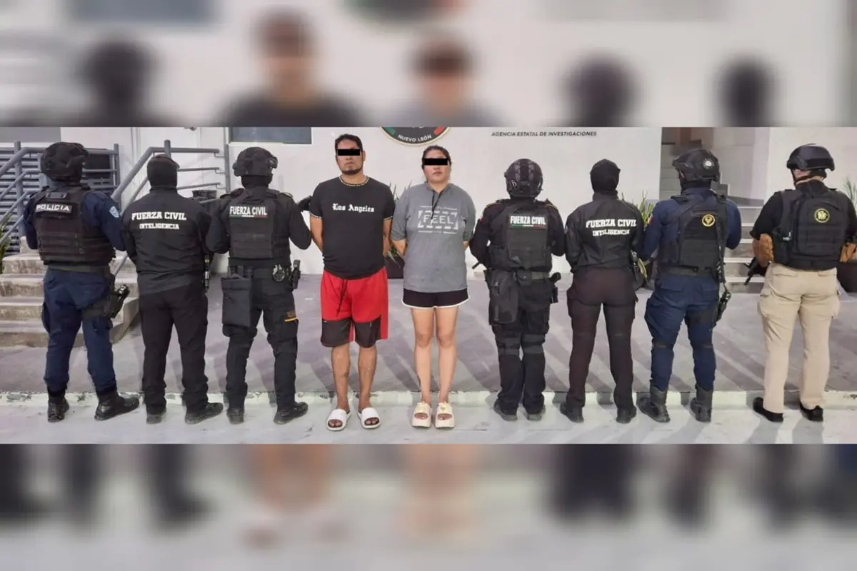 La coordinación entre distintas corporaciones de seguridad en Nuevo León permitió la detención de dos personas. Foto: FC