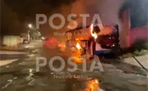 VIDEO | Camión de pasajeros queda reducido a cenizas tras incendio en Guadalupe