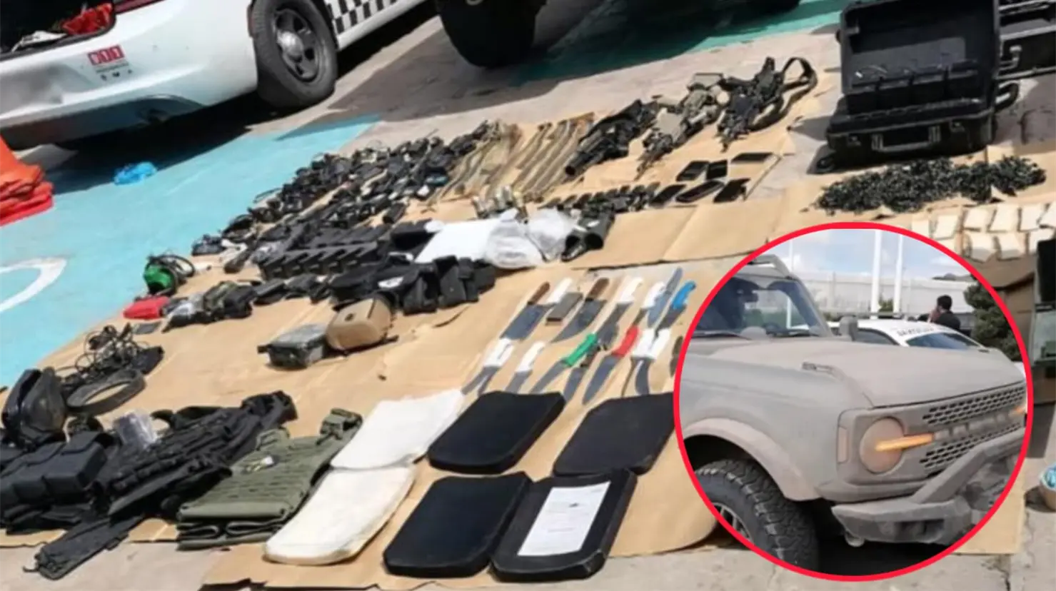 Foto: Especial | Conoce cuál es el costo de un arsenal como el asegurado a 3 hombres en la Supercarretera Durango - Mazatlán.