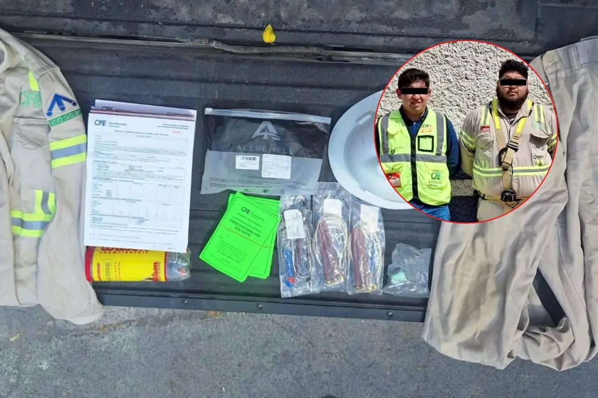 Los sujetos fueron identificados como Javier “N” y Dilan “N”, ambos de 25 años de edad Foto: Policías de Monterrey