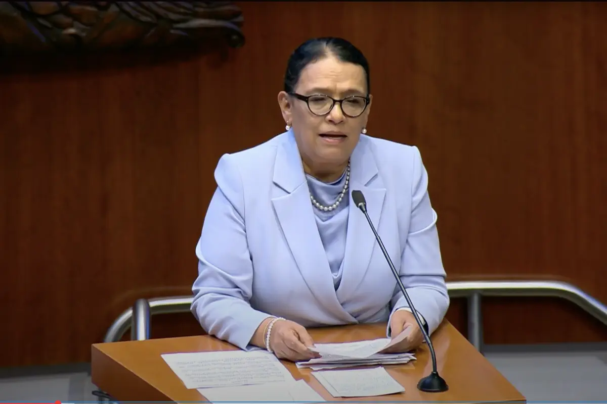 Rosa Icela Rodríguez. Captura de pantalla: YouTube (Senado de México)