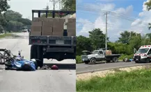 Muere motociclista al impactar contra camión en el Periférico de Mérida