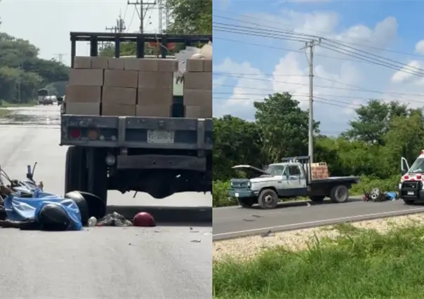 Muere motociclista al impactar contra camión en el Periférico de Mérida