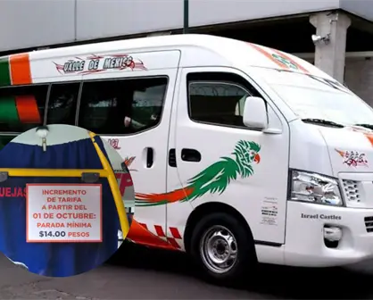 Transportistas del Edomex anuncian aumento de la tarifa mínima del pasaje a partir del 1 de octubre