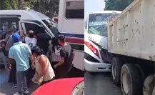 Camión del ayuntamiento de Ecatepec provoca choque múltiple y deja 14 heridos