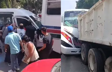 Camión del ayuntamiento de Ecatepec provoca choque múltiple y deja 14 heridos