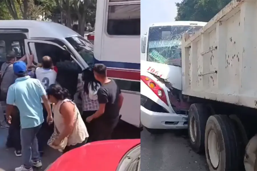 Camión del ayuntamiento de Ecatepec provoca choque múltiple y deja 14 heridos