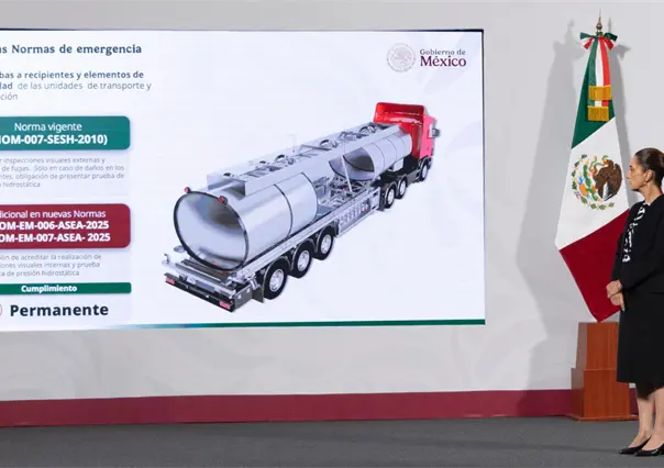 Claudia Sheinbaum presenta nuevas normas para pipas de gas LP: "antes no había inspección, ahora va a haber"