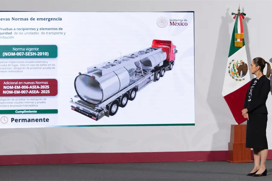 Claudia Sheinbaum presenta nuevas normas para pipas de gas LP: “antes no había inspección, ahora va a haber”