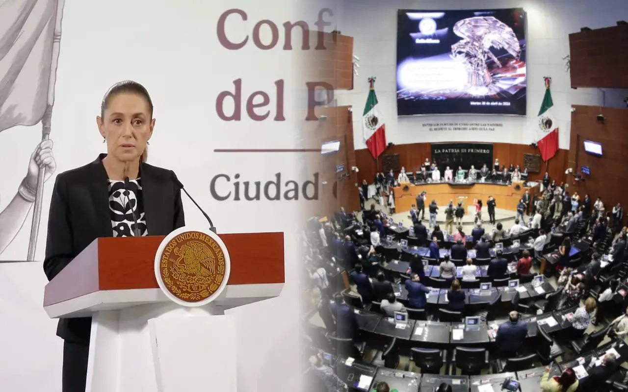 Claudia Sheinbaum y pleno del Senado. Foto: Comunicación Social Senado de la República / Captura de pantalla: YouTube (Claudia Sheinbaum)