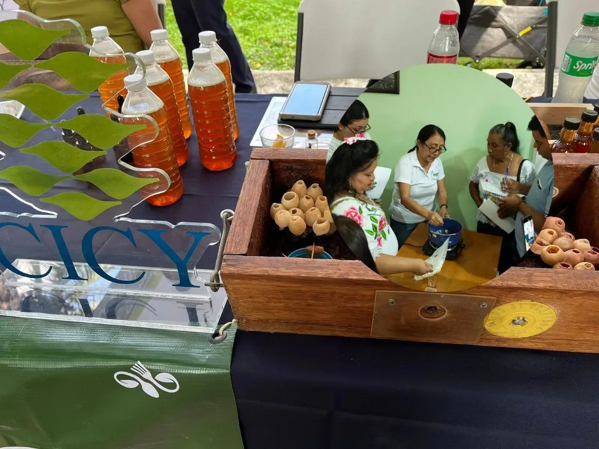 Durante el foro “La Meliponicultura en el Desarrollo Rural: intercambio de saberes y prácticas”, productores yucatecos de miel tuvieron la oportunidad de participar en exposiciones y talleres.- Fuente Gobierno del Estado