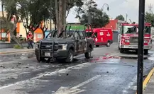 Marcha del 2 de octubre en Toluca termina con patrulla incendiada y jóvenes detenidos